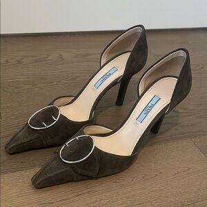 Prada Brown Heels with Pointed Toe and Stiletto Heel